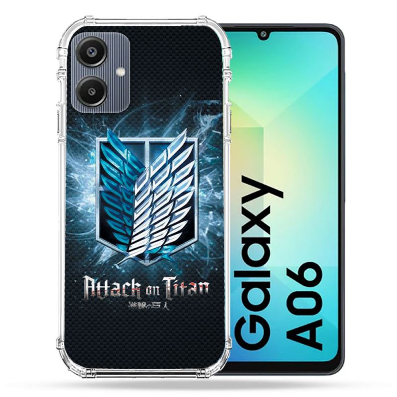 Coque Renforcée Pour Samsung Galaxy A06 Manga Attaque Titans Noir