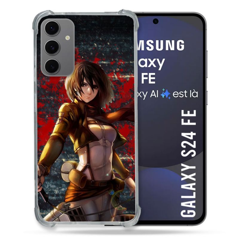 Coque Renforcée Pour Samsung Galaxy S24 FE Manga Attaque Titans Mikasa