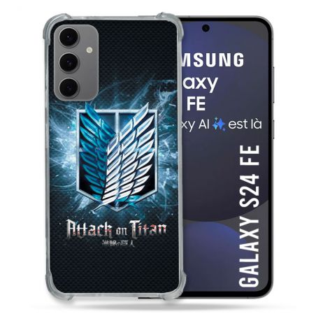 Coque Renforcée Pour Samsung Galaxy S24 FE Manga Attaque Titans Noir