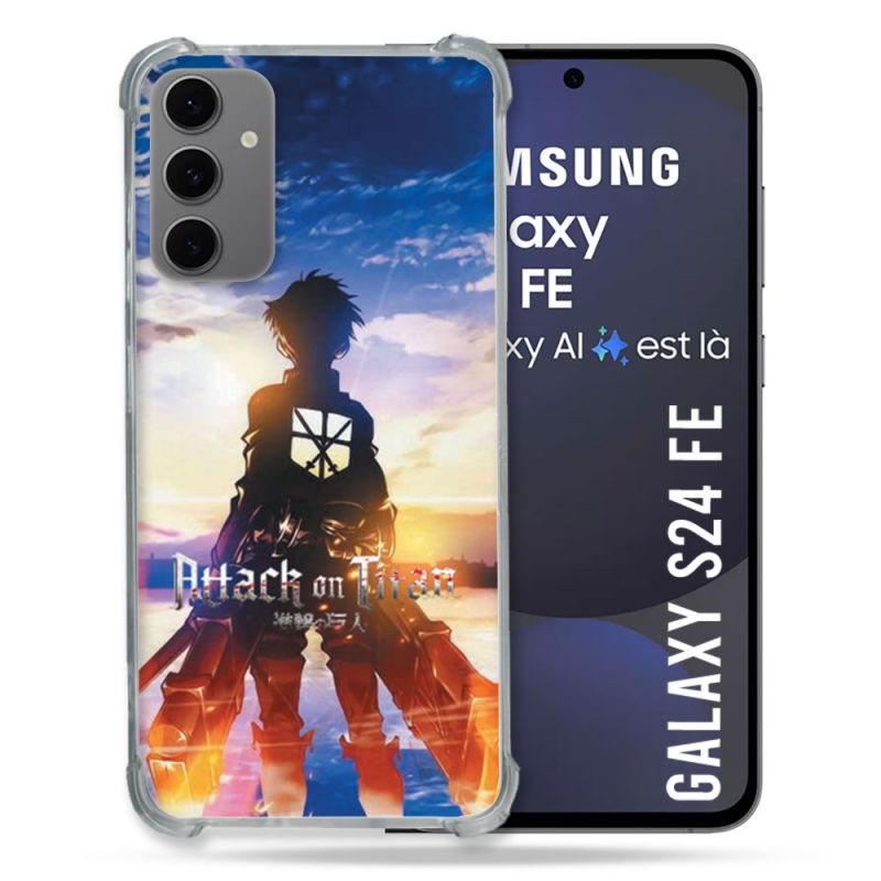Coque Renforcée Pour Samsung Galaxy S24 FE Manga Attaque Titans Soleil