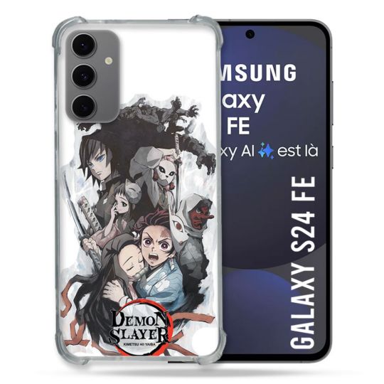 Coque Renforcée Pour Samsung Galaxy S24 FE Manga Demon Slayer Blanc