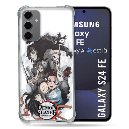 Coque Renforcée Pour Samsung Galaxy S24 FE Manga Demon Slayer Blanc