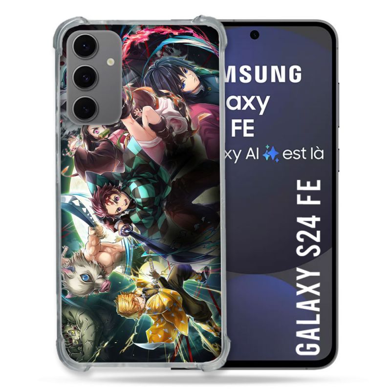 Coque Renforcée Pour Samsung Galaxy S24 FE Manga Demon Slayer Groupe
