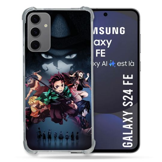 Coque Renforcée Pour Samsung Galaxy S24 FE Manga Demon Slayer Noir
