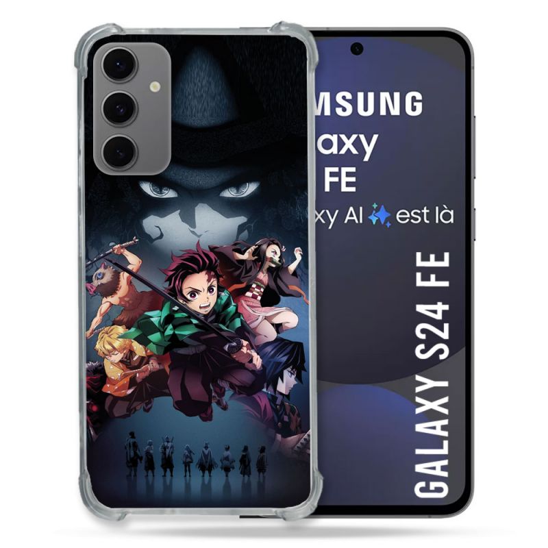 Coque Renforcée Pour Samsung Galaxy S24 FE Manga Demon Slayer Noir
