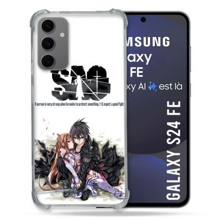 Coque Renforcée Pour Samsung Galaxy S24 FE Manga SAO sword Art Online Blanc