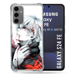 Coque Renforcée Pour Samsung Galaxy S24 FE Manga Tokyo Ghoul Kaneki Blanc