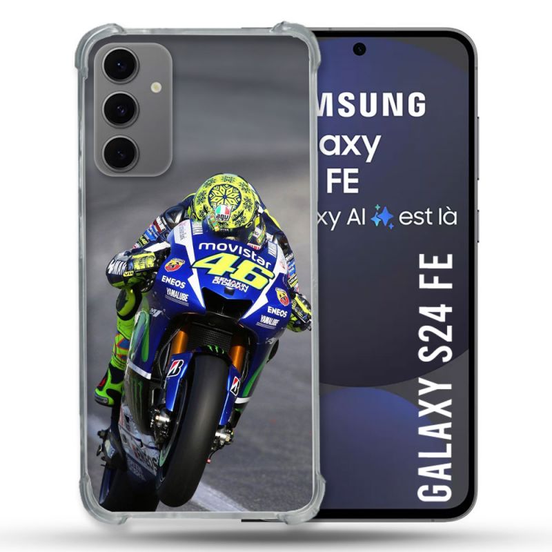 Coque Renforcée Pour Samsung Galaxy S24 FE Moto Course GP Wheeling 46