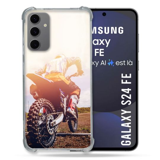 Coque Renforcée Pour Samsung Galaxy S24 FE Moto Cross Soleil