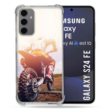 Coque Renforcée Pour Samsung Galaxy S24 FE Moto Cross Soleil