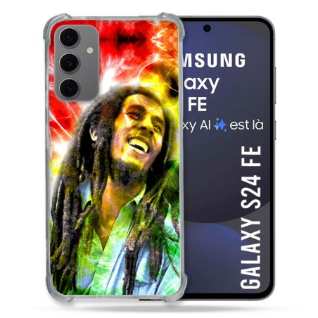 Coque Renforcée Pour Samsung Galaxy S24 FE Musique Bob Marley Color