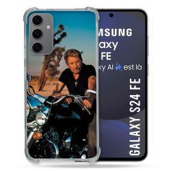 Coque Renforcée Pour Samsung Galaxy S24 FE Musique Johnny Hallyday Moto