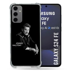 Coque Renforcée Pour Samsung Galaxy S24 FE Musique Johnny Hallyday Noir