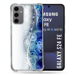 Coque Renforcée Pour Samsung Galaxy S24 FE Musique Partition Vague