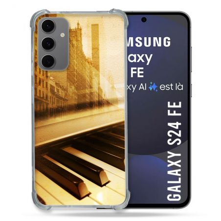 Coque Renforcée Pour Samsung Galaxy S24 FE Musique Piano Retro