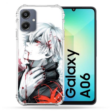 Coque Renforcée Pour Samsung Galaxy A06 Manga Tokyo Ghoul Kaneki Blanc