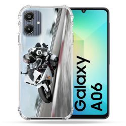 Coque Renforcée Pour Samsung Galaxy A06 Moto Course GP Blanche