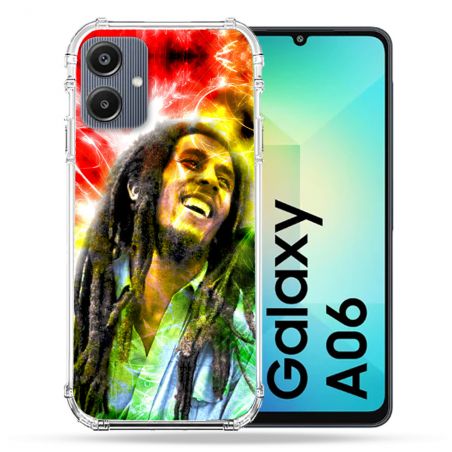 Coque Renforcée Pour Samsung Galaxy A06 Musique Bob Marley Color