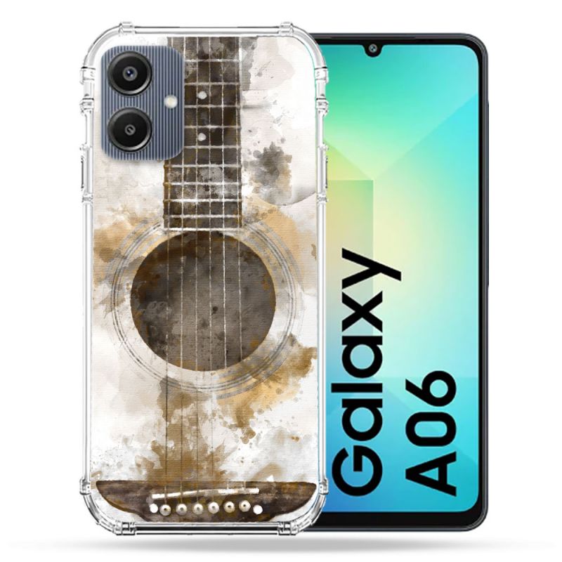Coque Renforcée Pour Samsung Galaxy A06 Musique Guitare Tag