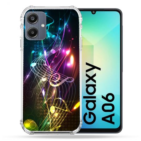 Coque Renforcée Pour Samsung Galaxy A06 Musique Partition Multicolore