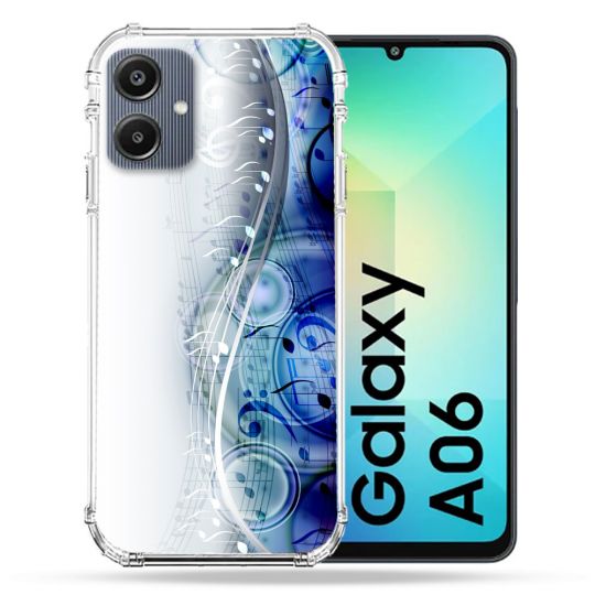 Coque Renforcée Pour Samsung Galaxy A06 Musique Partition Vague
