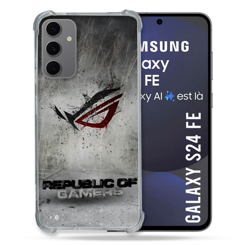 Coque Renforcée Pour Samsung Galaxy S24 FE ROG Gris