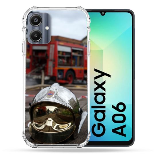 Coque Renforcée Pour Samsung Galaxy A06 Pompier Casque Camion