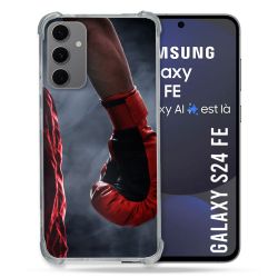 Coque Renforcée Pour Samsung Galaxy S24 FE Sport Boxe Gant Rouge