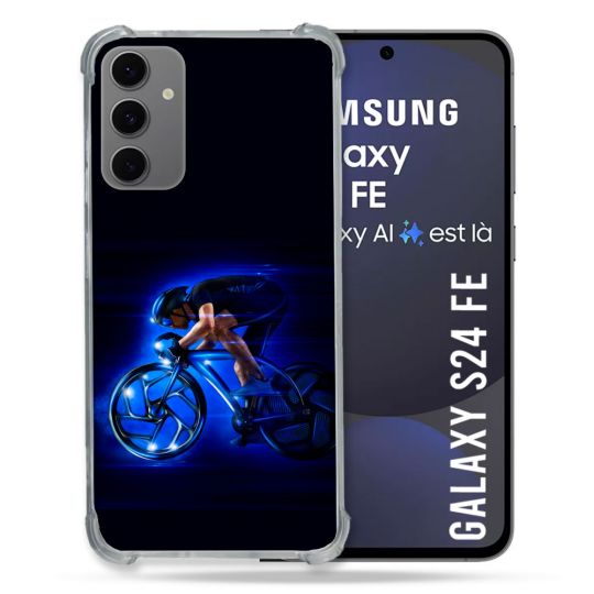 Coque Renforcée Pour Samsung Galaxy S24 FE Sport Cyclisme Bleu