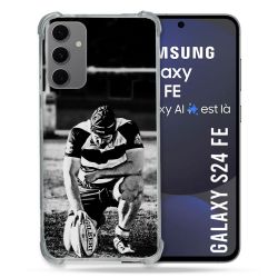 Coque Renforcée Pour Samsung Galaxy S24 FE Sport Rugby Noir Blanc