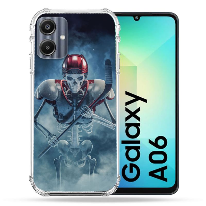 Coque Renforcée Pour Samsung Galaxy A06 Sport Hockey Squelette
