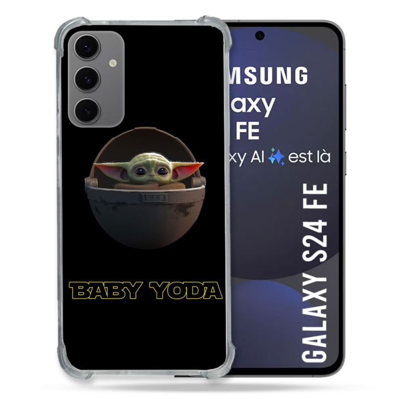 Coque Renforcée Pour Samsung Galaxy S24 FE Star Wars - Yoda bebe noir