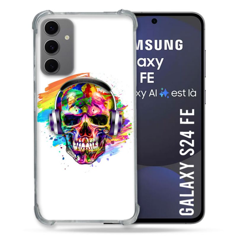 Coque Renforcée Pour Samsung Galaxy S24 FE Tete de Mort Tag