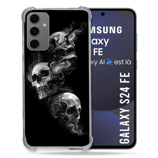 Coque Renforcée Pour Samsung Galaxy S24 FE Tete de Mort Triple