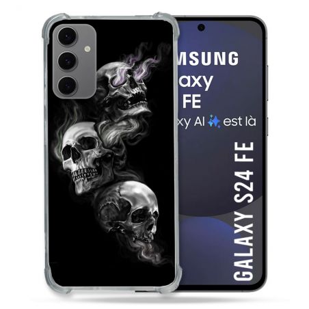 Coque Renforcée Pour Samsung Galaxy S24 FE Tete de Mort Triple