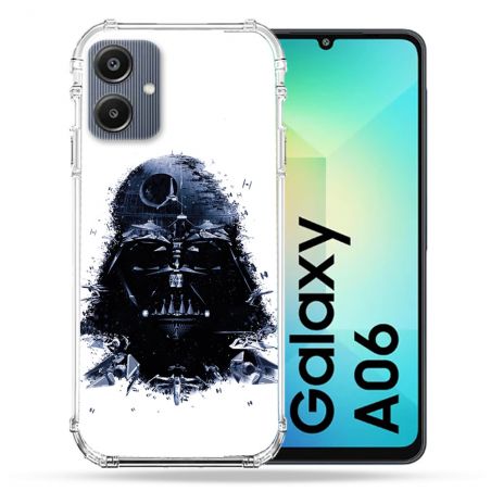 Coque Renforcée Pour Samsung Galaxy A06 Star Wars - Dark Vador Blanc