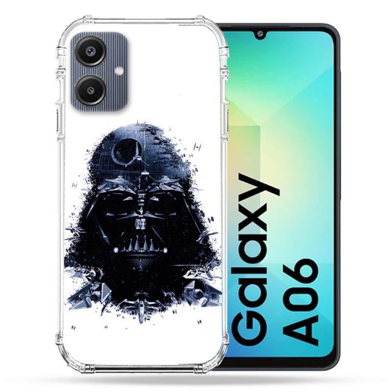 Coque Renforcée Pour Samsung Galaxy A06 Star Wars - Dark Vador Blanc