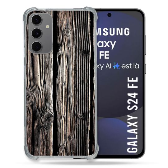 Coque Renforcée Pour Samsung Galaxy S24 FE Texture Bois