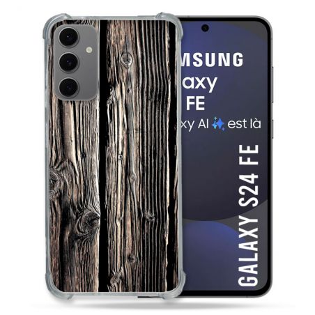 Coque Renforcée Pour Samsung Galaxy S24 FE Texture Bois