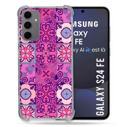 Coque Renforcée Pour Samsung Galaxy S24 FE Texture Carreau Ciment Violet