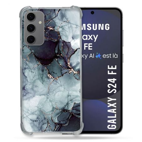 Coque Renforcée Pour Samsung Galaxy S24 FE Texture Marbre Gris
