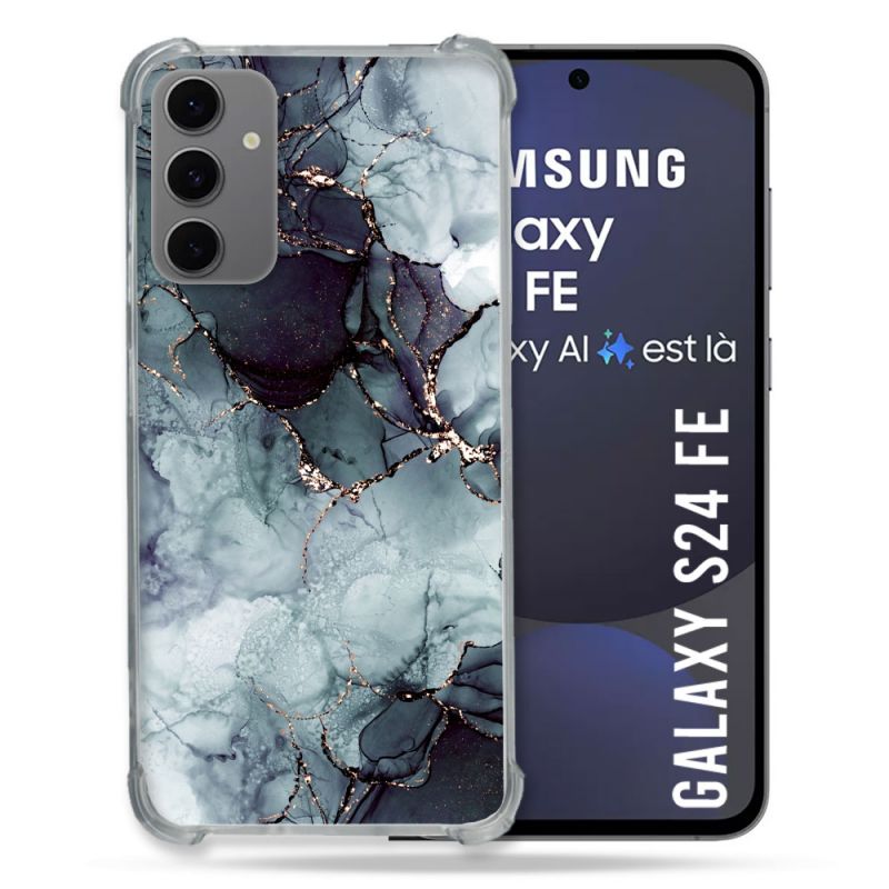 Coque Renforcée Pour Samsung Galaxy S24 FE Texture Marbre Gris