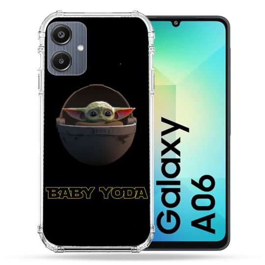Coque Renforcée Pour Samsung Galaxy A06 Star Wars - Yoda bebe noir