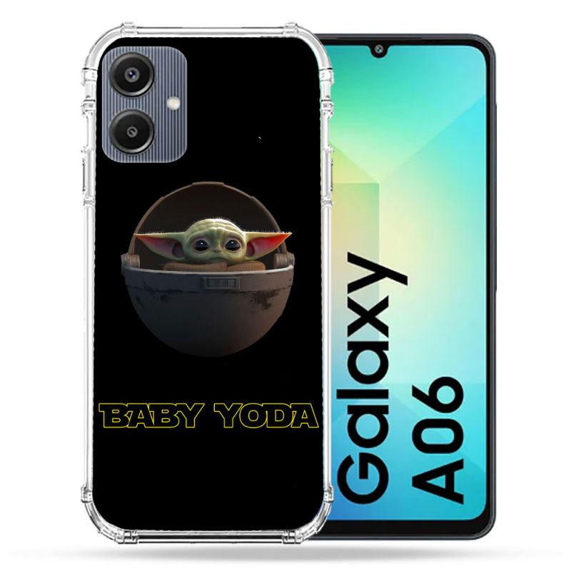 Coque Renforcée Pour Samsung Galaxy A06 Star Wars - Yoda bebe noir