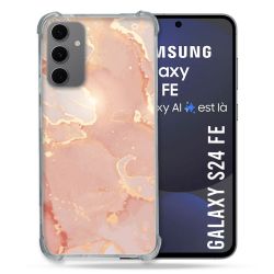 Coque Renforcée Pour Samsung Galaxy S24 FE Texture Marbre Rose