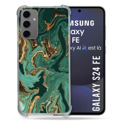 Coque Renforcée Pour Samsung Galaxy S24 FE Texture Marbre Vert