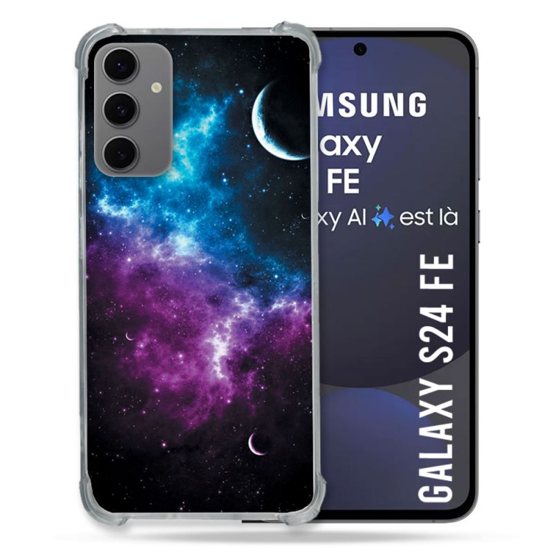 Coque Renforcée Pour Samsung Galaxy S24 FE Univers Bleu Violet