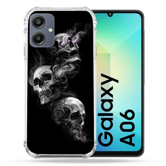 Coque Renforcée Pour Samsung Galaxy A06 Tete de Mort Triple