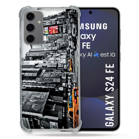 Coque Renforcée Pour Samsung Galaxy S24 FE Voyage Amerique USA New York Taxi