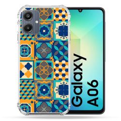 Coque Renforcée Pour Samsung Galaxy A06 Texture Carreau Ciment Orange